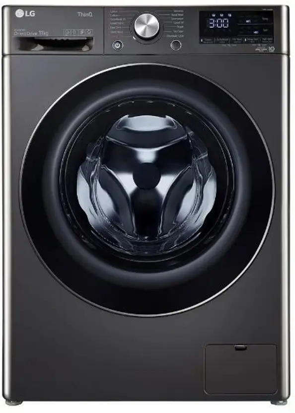 LG  Wi-Fi Enabled AI Direct Drive Technology Fully Automatic Front Load Washing Machine with In-built Heater Black