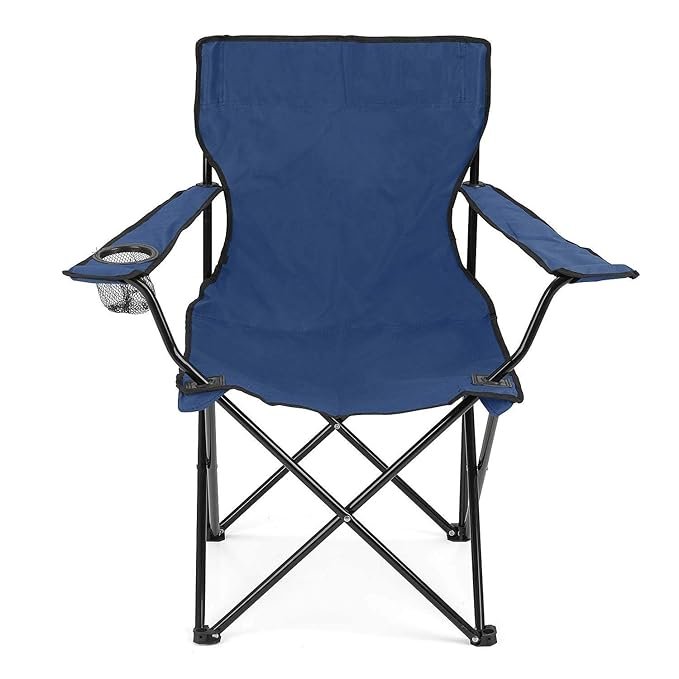 Niyam Folding Chair Big - Portable Foldable Nylon Base Fabric Camping Chair for Fishing Beach Picnic Outdoor Chairs (Nevy Blue)