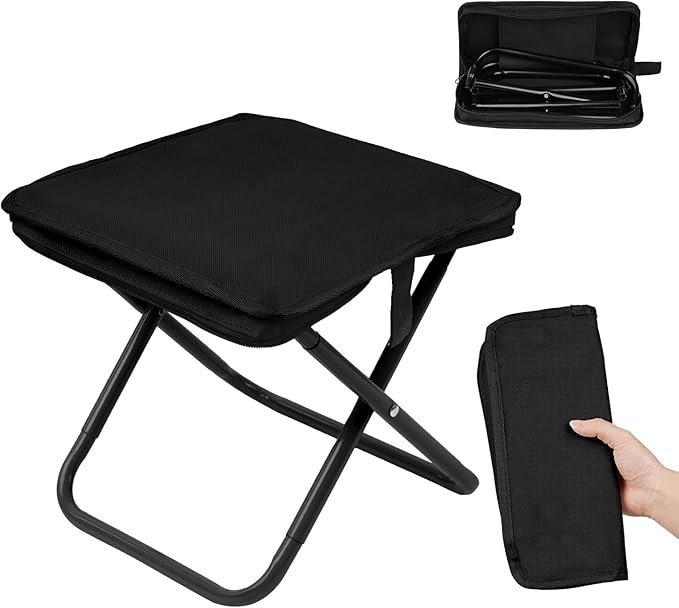 MOROVIK Folding Stool, Mini Outdoor Camping Stool, Portable Small Foldable Lightweight