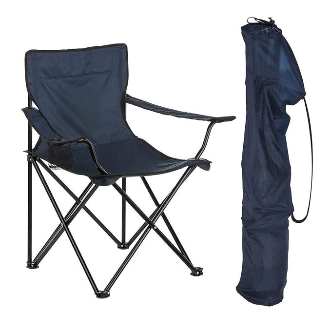 Niyam Folding Chair Big - Portable Foldable Nylon Base Fabric Camping Chair for Fishing Beach Picnic Outdoor Chairs (Nevy Blue)