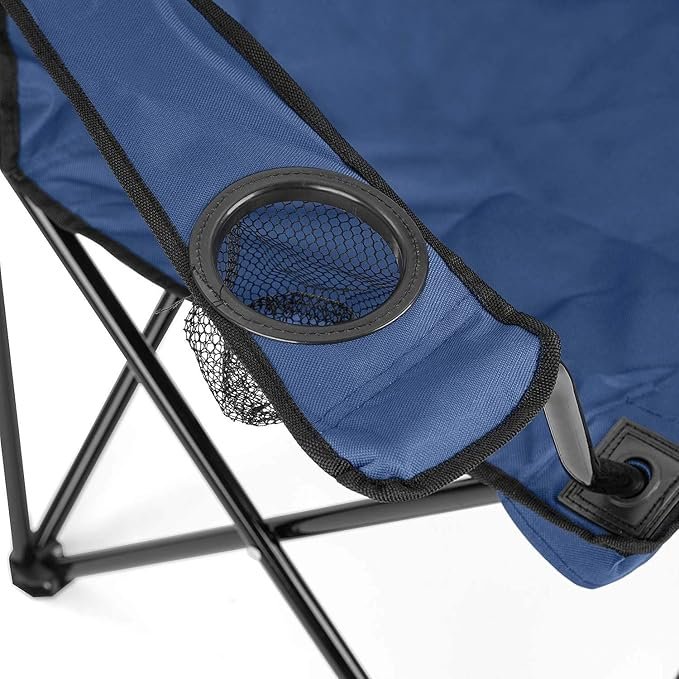 Niyam Folding Chair Big - Portable Foldable Nylon Base Fabric Camping Chair for Fishing Beach Picnic Outdoor Chairs (Nevy Blue)