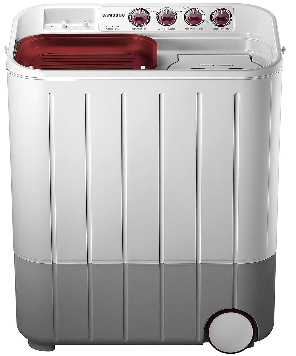 Samsung 9.5 Kg, 5 Star, Semi-Automatic Top Load Washing Machine (Air Turbo Drying, Dark Gray, 5 Year Warranty on Wash Motor)