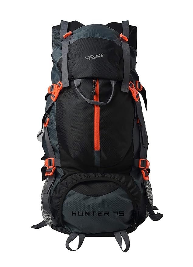 F Gear Hunter Black Grey Diamond 75L Rucksack