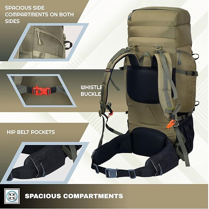 TRAWOC ARMOR PRO 60L Internal Fiber Frame Travel Backpack