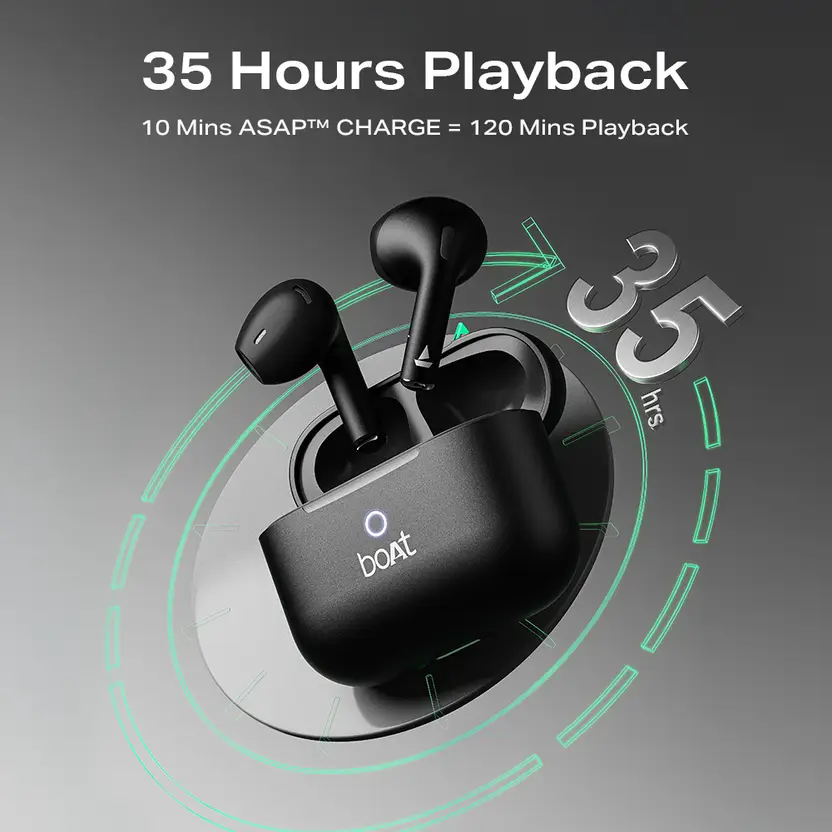 Airdopes Alpha,35H Battery, 13mm Drivers,ENx,(Deep Blue, In the Ear)