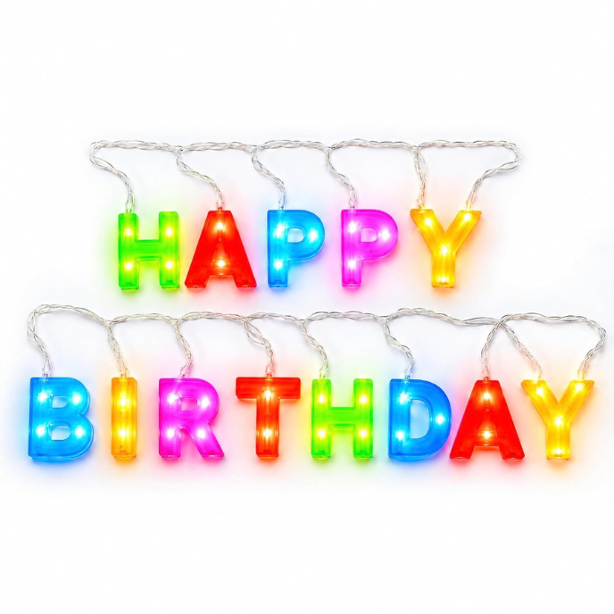 LED HAPPY BIRTHDAY String Lights for Birthday Party Decoration