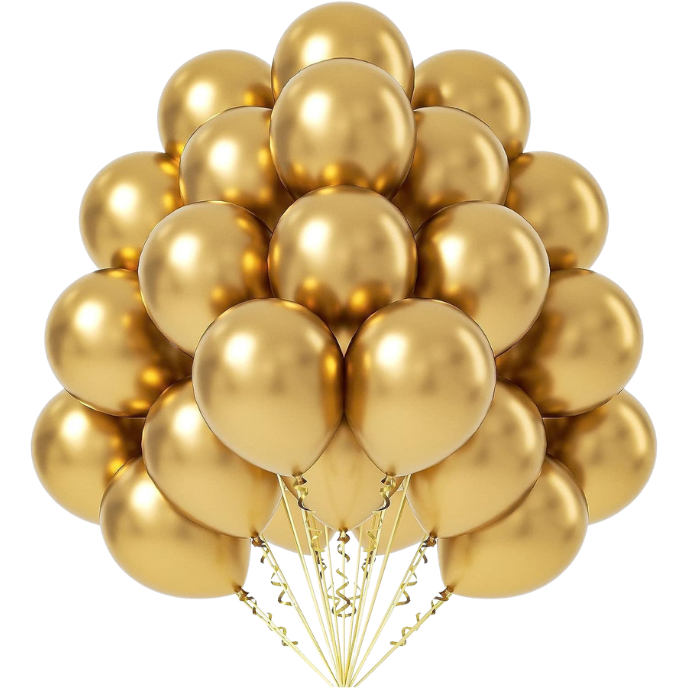 Gold Metallic Balloons 25 Pcs for Birthday, Wedding & Party Decoration