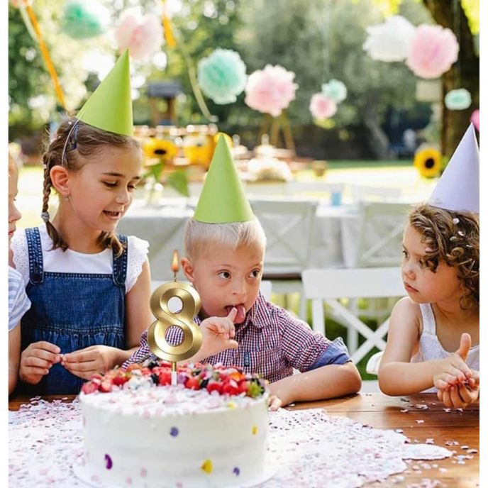 Gold Number Birthday Candles 0–9 | Elegant Cake Decoration Candles