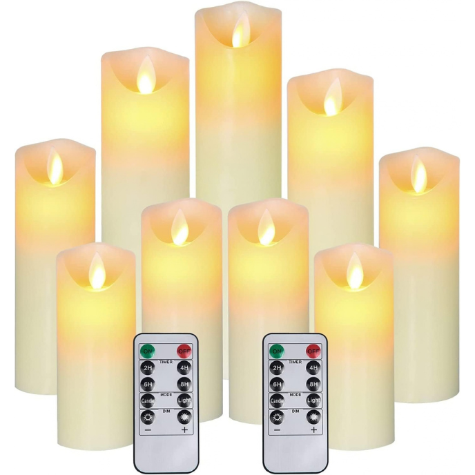 Remote Control LED Flameless Candles with Timer – Warm White