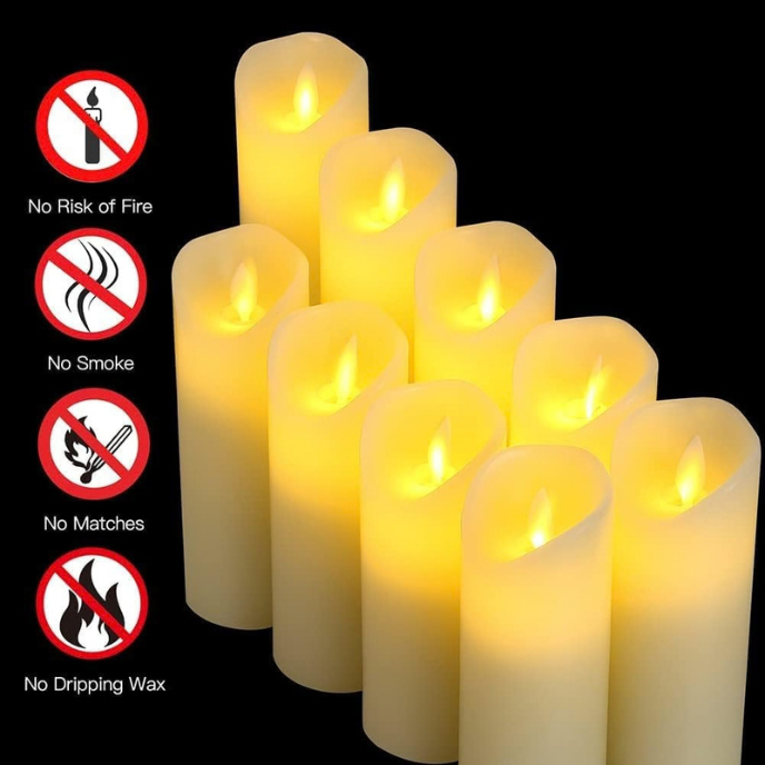 Remote Control LED Flameless Candles with Timer – Warm White