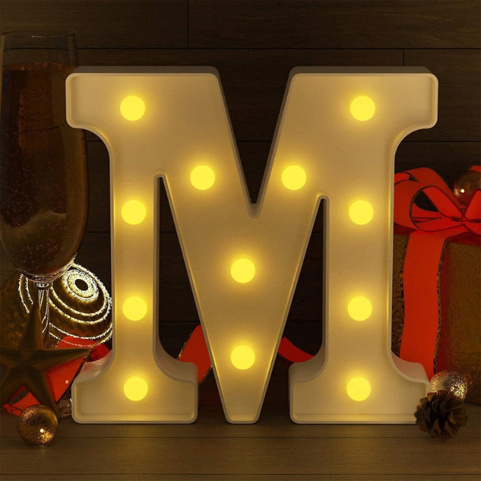 LED Letter M Light for Birthday, Wedding & Event Decoration