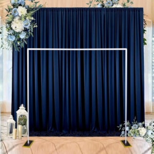 Purple Floral Backdrop with Draping & Greenery – Event Decoration Backdrop