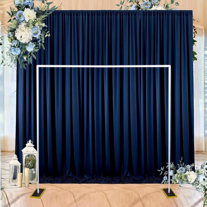Purple Floral Backdrop with Draping & Greenery – Event Decoration Backdrop
