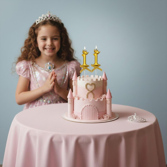 Gold Crown Birthday Candle Set – 2 Pcs