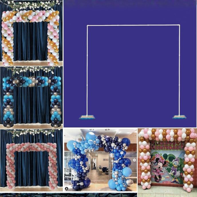 Purple Floral Backdrop with Draping & Greenery – Event Decoration Backdrop