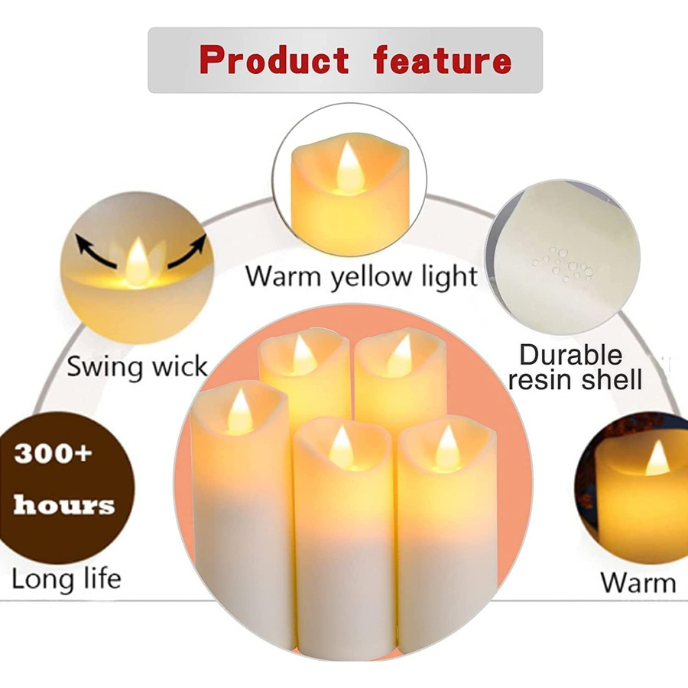 Remote Control LED Flameless Candles with Timer – Warm White